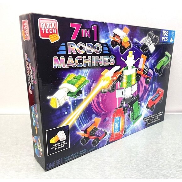 Block Tech 7-in-1 Robo Machines Shape Shifting Robots 152pcs Brick Building - Picture 2 of 10